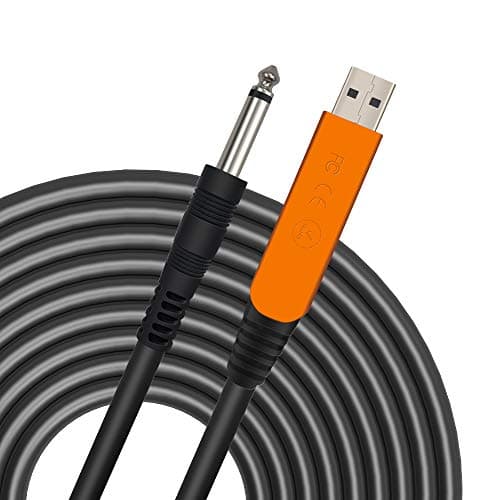 Image of XIMIZU USB Guitar Cable,Recording Line Compatible with PC, Mac, Xbox, PS4, PS3,PS2,USB Interface 6.35mm 1/4 inch Gold-Plated TS Mono Plug Guitar Cable