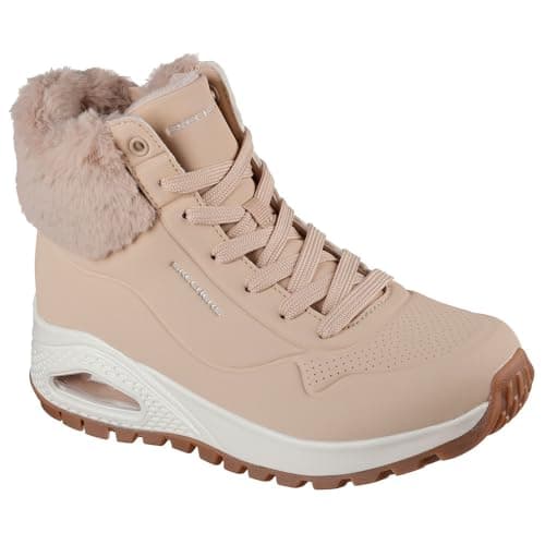 Image of Skechers Women's Uno Rugged Fall Air Sneaker, Sand Durabuck/Faux Fur, 6 UK
