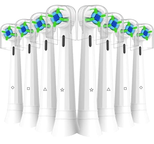 Image of KHBD 8 Pack Brush Heads Compatible with Oral b iO Electric Toothbrushes, Toothbrush Head for Oral B iO 2/3/3S/3N/4/4N/5/5N/6/6N/7/7N/8/8N/9/9N/10/My Way/Kids Series, White