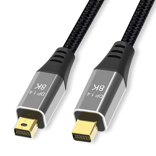 Image of Mini DisplayPort to Mini DisplayPort Cable, Male to Male, DP1.4 6.6 Feet - 8K Resolution Ready, Compatible with Mini DP DisplayScreen, Not Compatible with iMac/Mac to MacBook, Not a Thunderbolt Cable