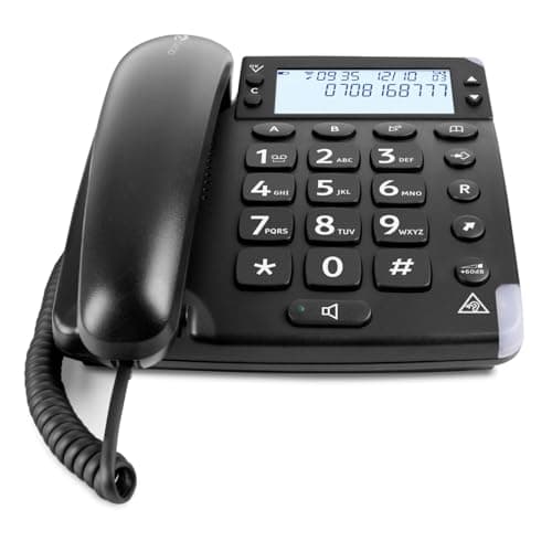 Image of Doro Magna 4000 Landline Phone - Corded House Phone - Ideal for Seniors - Audio Boost Button and Display - 2 One-Touch Memories - Speakerphone - Black Phone - Visual Ring Indicator - No Answerphone