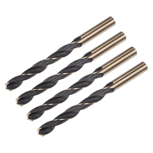 Image of sourcing map 4pcs Jobber Drill Bits 11mm (0.433") Black Nitride & Gold Titanium Coated M2 High Speed Steel (HSS) Twist Drill Bits for Stainless Steel Aluminum Alloy Metal