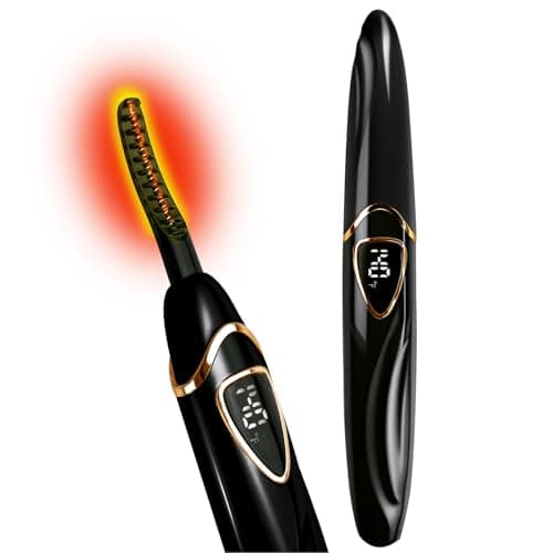 Image of Tehoi S600 Heated Eyelash Curler - Lash Curler Heated with Accurate Temperature Control, Intelligent Auto Power Off for Natural Makeup & Long-Lasting Curls | Heated Lash Curlers (Black+Gold)