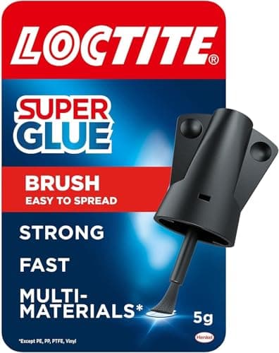 Image of Loctite Super Glue Brush On, Superglue with Applicator Brush, Fast-Drying Clear Glue for Metal, Plastic and More, Easy-To-Use Strong Glue with Easy-Open Cap, 1x5g