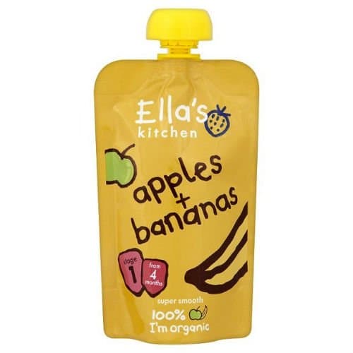 Image of Ella's Kitchen Organic Apples & Bananas Stage Baby Food 1 120g
