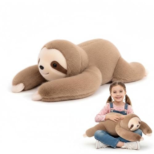 Image of Kaelorae Weighted Sloth Plush Teddy, Stuffed Plush Animals Plushies, Cuddly Puppy Toy for Comfort & Relaxation,Hugging Pillow for Anxiety Relief & Sleep Support (Sloths, 30cm)