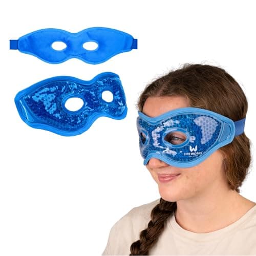 Image of Life Works - Gel Eye Mask, Hot or Cold Treatment for Puffy Eyes, Dark Circles, Headaches, Migraines or Stress Relief, Soft Gel Beads and Liquid Gel That