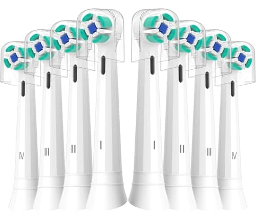 Image of Brush Heads Compatible with Oral B iO 2 3 4 5 6 7 8 9 10 Series Electric Toothbrushes, Soft Toothbrush Head Fits for iO Ultimate Radiant Gentle Series, 8PCS White
