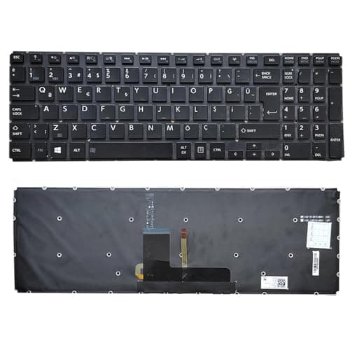 Image of Laptop Keyboard For Toshiba Satellite S50D-B S50D-B-100 Turkish TR Black With Backlit Used