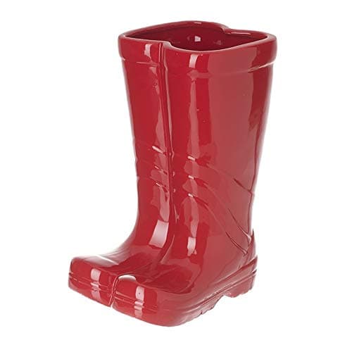 Image of Heaven Sends Small Ceramic Red Wellington Boot Plant Pot – 17x15x10cm Decorative Flower Pot – Novelty Indoor & Outdoor Planter for Herbs, Succulents & Flowers