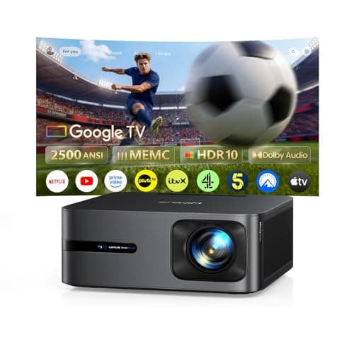 Image of Smart Projector with GoogleTV 14.0, 2500 ANSI FHD 1080P 4K Decode, MEMC,40W Dolby Audio,HDR 10 WiMiUS G2 Movie Projector 2+32GB HDMI 2.1, AI Auto Image, WiFi6 Home Cinema Projector for Bedroom, Garden