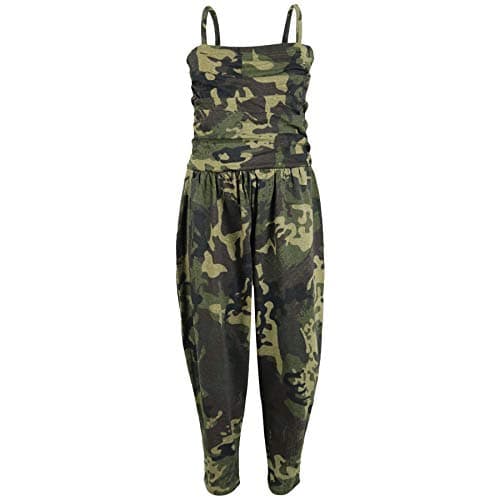 Image of A2Z 4 Kids Girls Jumpsuit Kids Plain Color Trendy Playsuit - Plain Jumpsuit Camo Green 9-10