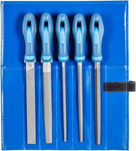 Image of PFERD Workshop File Set in PVC Roll Bag, 5 Files, Cross Cut H3, 200 mm, 11800533 - Suitable for Finishing and Finishing