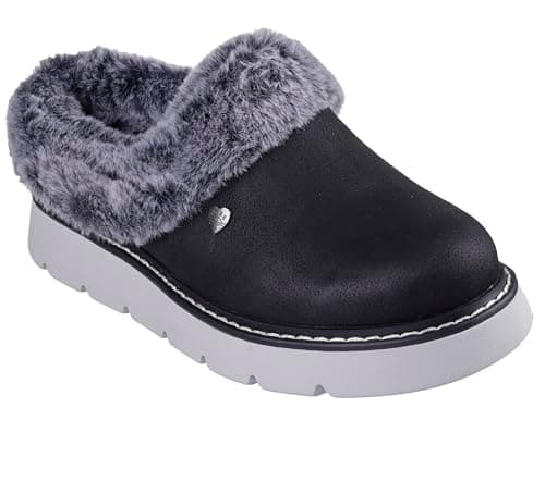 Image of Skechers Women's Keepsakes Lite Cozy Blend Slippers, Black Textile, 5 UK