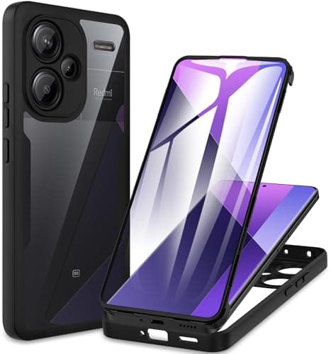 Image of CENHUFO for Xiaomi Redmi Note 13 Pro+ Plus 5G Case (Not for Note 13 Pro), Built-in Screen Protector Full Body Protective Shockproof Bumper Phone Case for Redmi Note 13 Pro Plus 5G -Black
