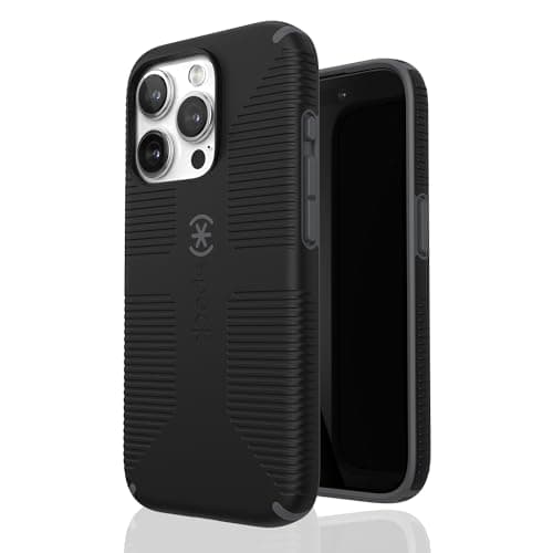 Image of Speck iPhone 15 Pro Case - Built for MagSafe, Drop Protection Grip - Scratch Resistant, Soft Touch, 6.1 Inch Phone Case - CandyShell Grip Black/Slate Grey
