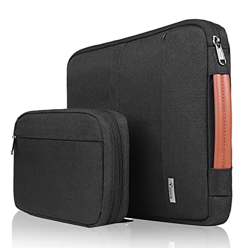 Image of Voova Laptop Sleeve Case 13 13.3 14 Inch with Detachable Accessories Pouch, 2 in 1 Waterproof Computer Bag Cover for MacBook Air 13 M1/M2/M3/M4 2020-2025, MacBook Pro 13/14, Dark Black