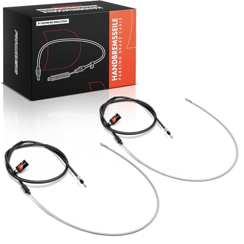Image of Frankberg 2x Handbrake Cable Parking Brake Rear Disc brake Compatible with Laguna II BG0/1 Laguna II Grandtour KG0/1 Replace# 8200694119