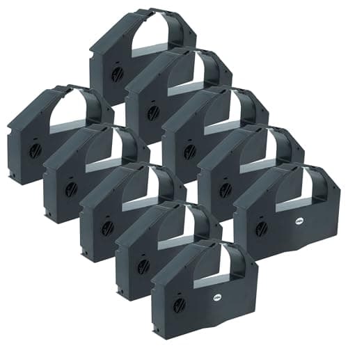 Image of vhbw 10x Ribbon Cartridge Replacement for Epson C13S015066, S015067 for Dot Matrix, Receipt Printer - Black Ink Ribbon