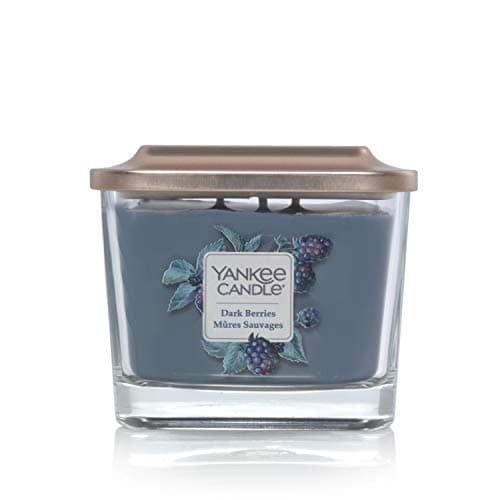 Image of Yankee Candle Wick Square Scented Candle, Wax and Glass, Dark Berries, Medium