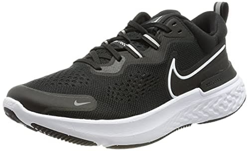Image of NIKE React Miler 2 Running Shoe, Black/White-Smoke Grey, 7 UK (41 EU)