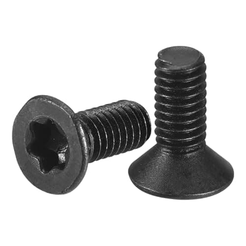 Image of sourcing map M2-0.4 x 5mm Flat Torx Head Machine Screws, 50Pcs 10.9 Grade Carbon Steel Countersunk Torx Anti Theft, Black Oxide Finish, Full Thread
