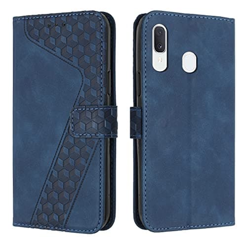 Image of OKZone Compatible With Samsung Galaxy A20E/A10E Case, Wallet Case PU Premium Leather with Card holder Slots Magnetic Shockproof Protect Flip Cover Phone Cases Cover for Samsung A20E/A10E (Blue)