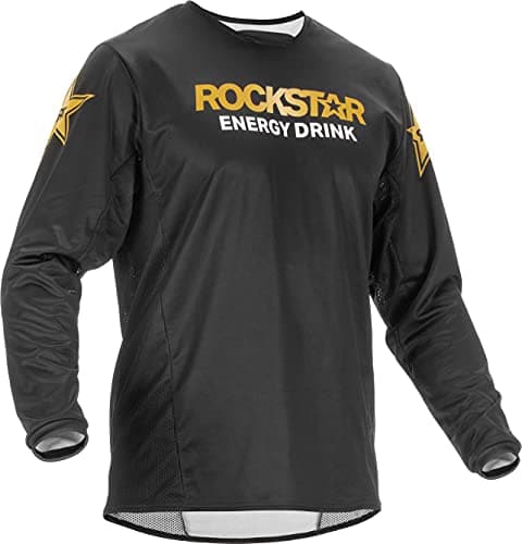 Image of Fly Racing 2022 Adult Kinetic Wave Jersey (Black/Gold, Medium)