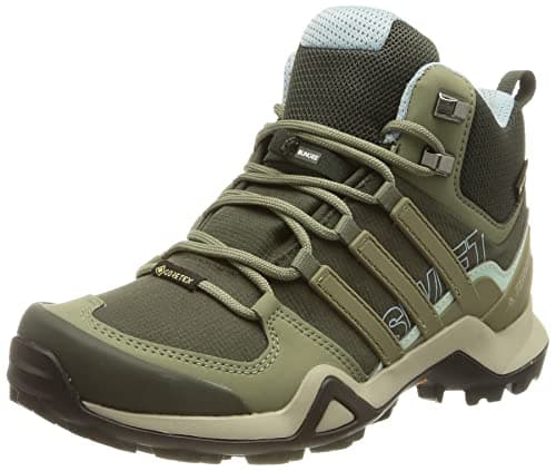 Image of adidas Women's Terrex Swift R2 Mid GTX W Trail Running Shoe, Legend Earth Legacy Green Ash Grey S18, 4.5 UK