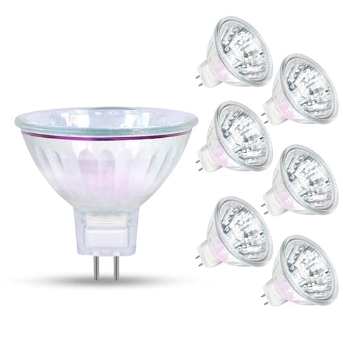 Image of GECXGY MR16 Halogen Light Bulb 35W GU5.3 2 Pin Base, 12V 3000K Warm White Spotlight 36°Beam Angle 4000 Hours Lifespan Dimmable MR16 Halogen Bulb Dichroic -6Pack