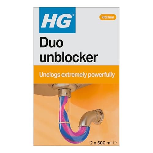 Image of HG Duo Unblocker | Clears Blocked Kitchen & Bathroom Sinks & Drains | 2 x 500 ml