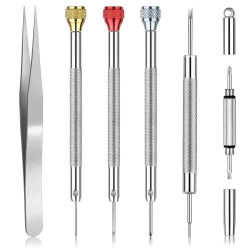 Image of JOREST Watch Screwdriver Set for Glasses & Clock Repair, Small Screwdrivers Flathead Phillips Hex, Watchmaker Tool for Watch Back Removal & Watch Strap Link Removal & Watch Battery Replacement