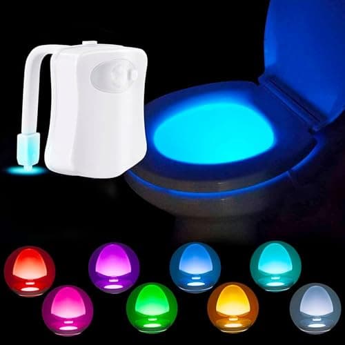 Image of The Original Lightbowl Toilet Night Light PIR Motion Activated Toilet Bowl Light Sensor LED Washroom Light Inside Toliet 16 Colours Changing Battery Operated Motion Sensor for Bathroom