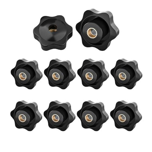 Image of Nzexlyva 10 Pcs M6 Wing Nut, Wing Nuts and Bolts, Thumb Screw Tightening Replacement for Machinery Tools, Plastic Star Nuts for Machines Furniture Fitness Equipment