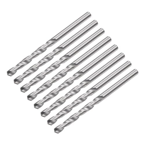 Image of sourcing map Solid Carbide Drill Bits, 2.5mm C2/K20 Tungsten Carbide Jobber Drill Bits Straight Shank Drilling Tool for Stainless Steel Aluminum Iron Metal Plastic 8pcs