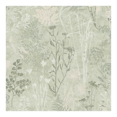 Image of Superfresco Easy Sage Metallic Organics Floral Wallpaper | Paste The Wall | Green Floral | Eco-Friendly