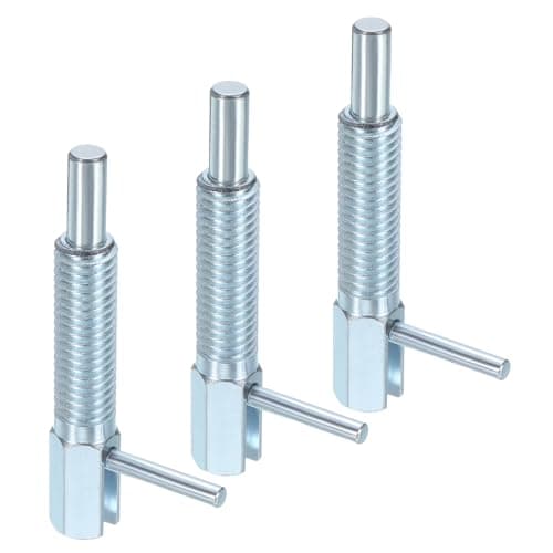 Image of sourcing map 3Pcs Retractable Indexing Plunger Pin, M10 l Spring Plunger Carbon Steel Spring Loaded Latch Telescopic Locking Pin for Machinery Shipbuilding