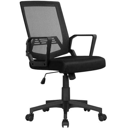 Image of Yaheetech Executive Office Chair Adjustable Swivel Computer Chair Comfy Mesh Desk Chair with Lumbar Back Support and Arms on Wheels for Manager Work or Students Study
