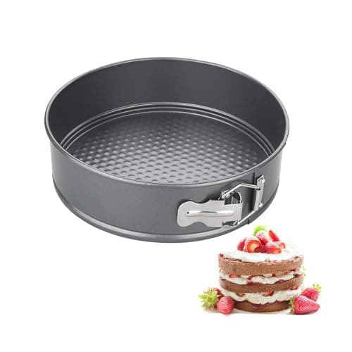 Image of SUJIBHI 20 cm Springform Cake Tin Non Stick Cake Pan Removable Bottom Leak Proof Cheesecake Tin for Baking Brownies Cheesecake Gateaux Pie