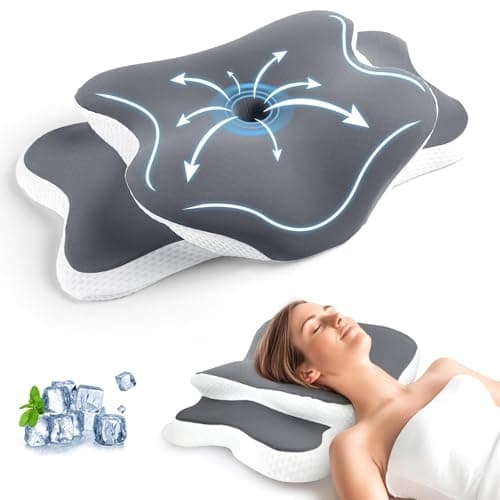 Image of CloudNook Memory Foam Pillow for Neck and Shoulder Pain Relief, Orthopaedic Cervical Pillow, Ergonomic Contour Neck Support Bed Pillows for Side & Back Sleepers, Cooling Cover