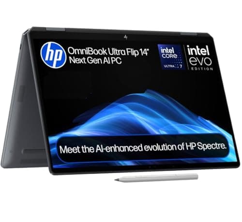 Image of HP OmniBook Ultra Flip NGAI 14" Laptop | CoPilot+ PC | Intel® Core™ Ultra 7-258V Processor | 32GB RAM | 2TB SSD | Intel® Arc™ Graphics | 3K OLED Touchscreen | 20.5Hr Battery | Windows 11 | 14-fh0000sa