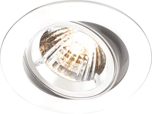 Image of Knightsbridge IP20 230V/12V GU10/MR16 White Recessed Tilt Twist & Lock Downlight, Aluminium