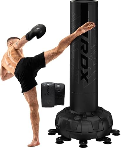 Image of RDX XXL 150KG 6ft Free Standing Punch Bag with Gloves - Heavy Pedestal Bag with Stand for Kickboxing, Boxing, MMA, Muay Thai Karate, Adult Freestanding Punching Bag for Office Gym Home Fitness Workout