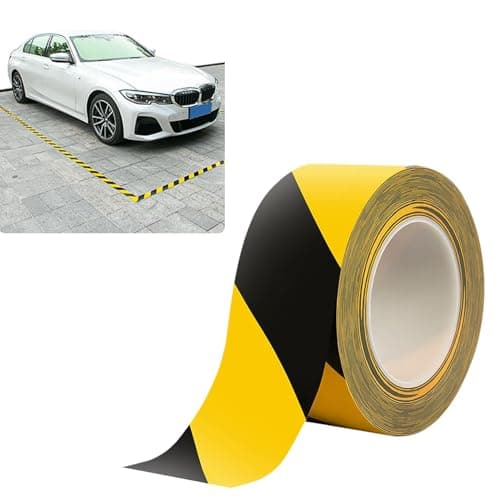 Image of Hahhhha Hazard Tape,33m Waterproof Hazard Warning Tape,Black and Yellow Warning Tape,Dangerous Areas Extra Caution Tape,Safety Tape for Parking Place,Hotel,Highway,Vehicle Toll Station