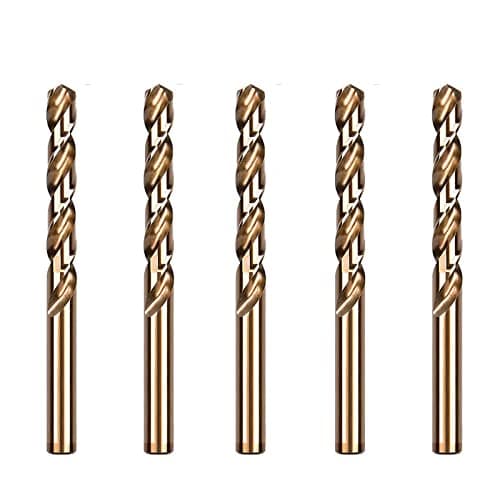 Image of 9.5mm Cobalt Drill Bits, M35 HSS Gold Cobalt Metal Jobber Length Twist Drill Bit Set for Hard Metal, Stainless Steel, Cast Iron (3/8 in (5pcs))