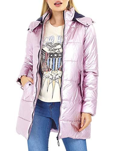 Image of SS7 Womens Puffer Metallic Pink Longline Coat