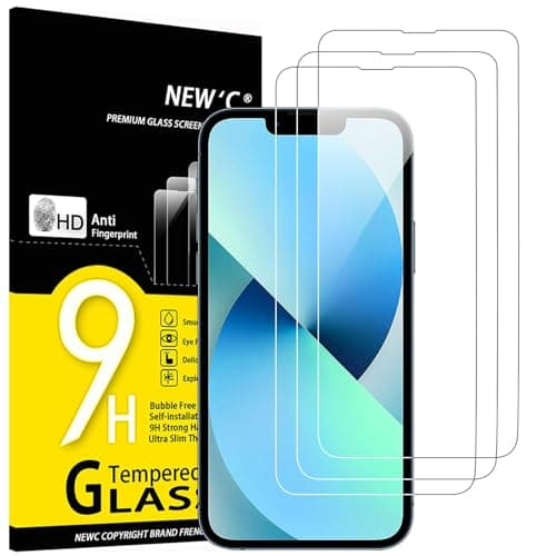 Image of NEW'C 3 Pack Designed for iPhone 13 Mini Screen Protector (5.4"), Enhanced Tempered Glass Protection, Case Friendly Scratch Resistant,Bubble-Free, Ultra Resistant