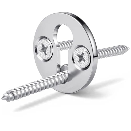 Image of Shimeyao 1 Sets Newel Post Fastener, Newel Post Mounting Kit, Column Handrail to Pole Fastener, 1 1/4 Inch Diameter x 1/8 Inch Thickness Hardened Steel Plate with 1 Round Steel Plate 3 Long Screws