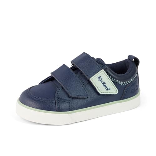 Image of Kickers Boy's Tovni Twin Zigzag Shoes | Smart Everyday School Look | Everyday Comfort Fit, Cushioned for All-Day Wear, Blue, 6 UK Child