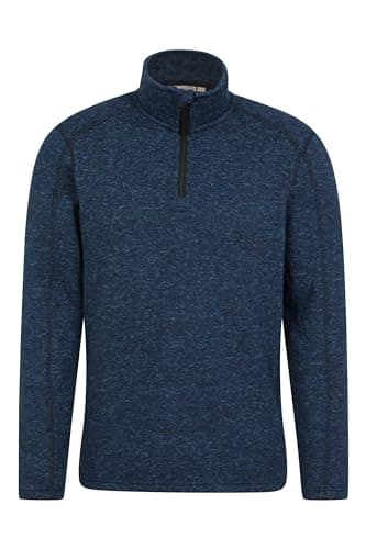 Image of Mountain Warehouse Idris Mens Half-Zip Fleece - Breathable Anti-pill Microfleece, Lightweight Sweatshirt - Best for Spring Summer, Camping, Outdoors & Travelling Navy M